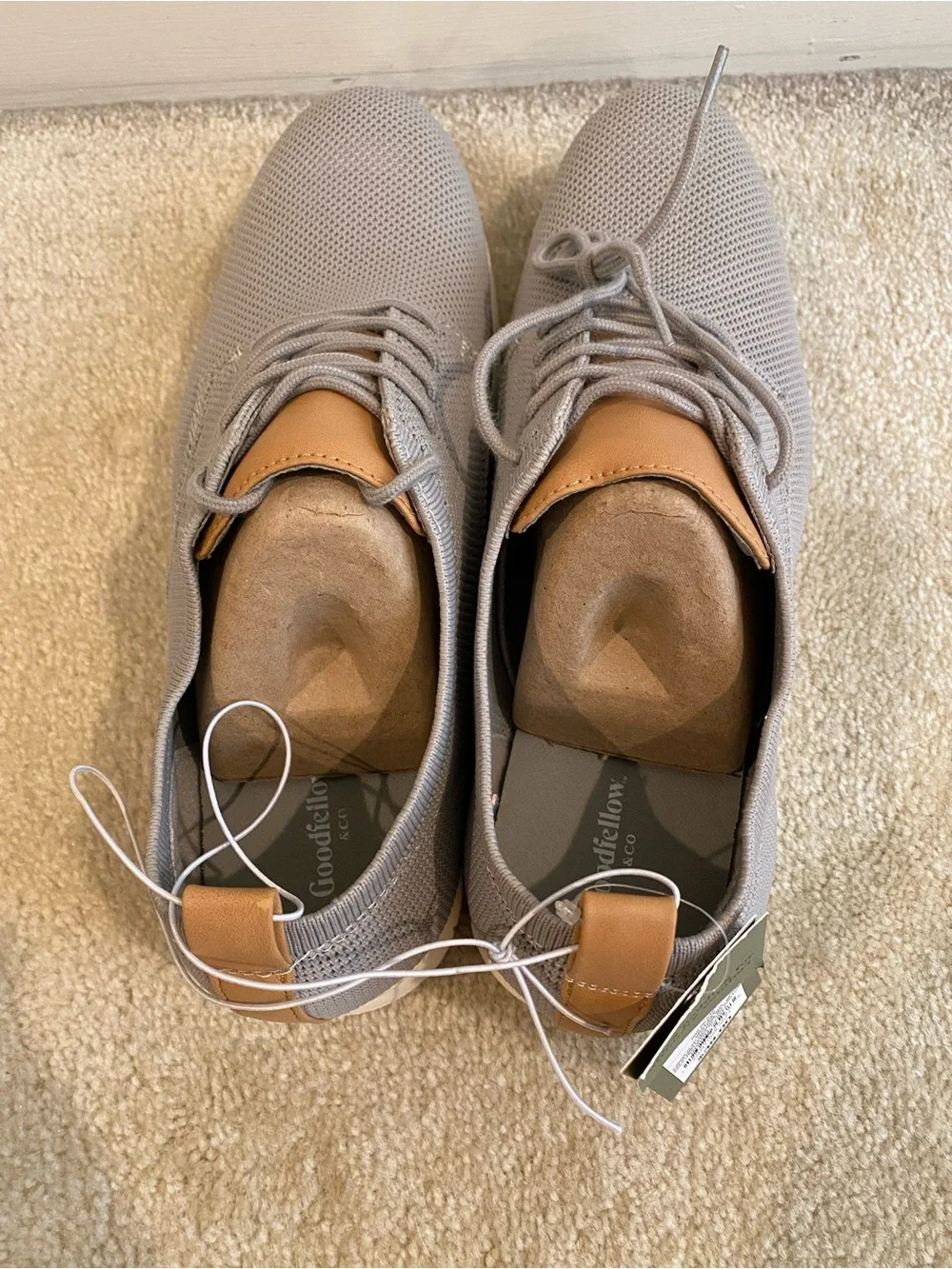 Goodfellow & Co Men’s Light Gray Knit Sneakers with Tan Accents